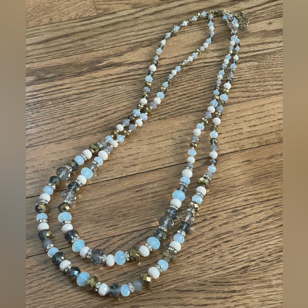 Natasha Couture double strand beaded necklace